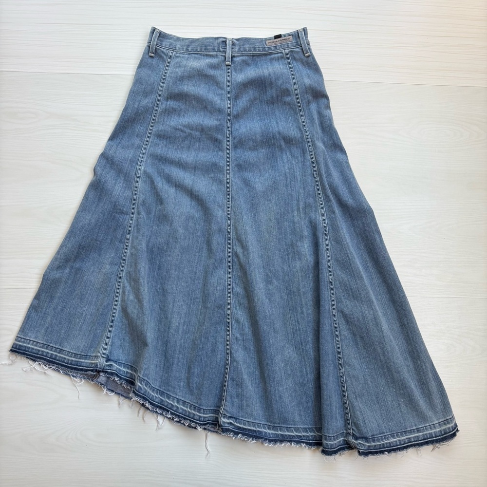 Citizens of Humanity Midi Denim Skirt Asymmetrical 26 Western Cowgirl Y2K Boho - Picture 2 of 11